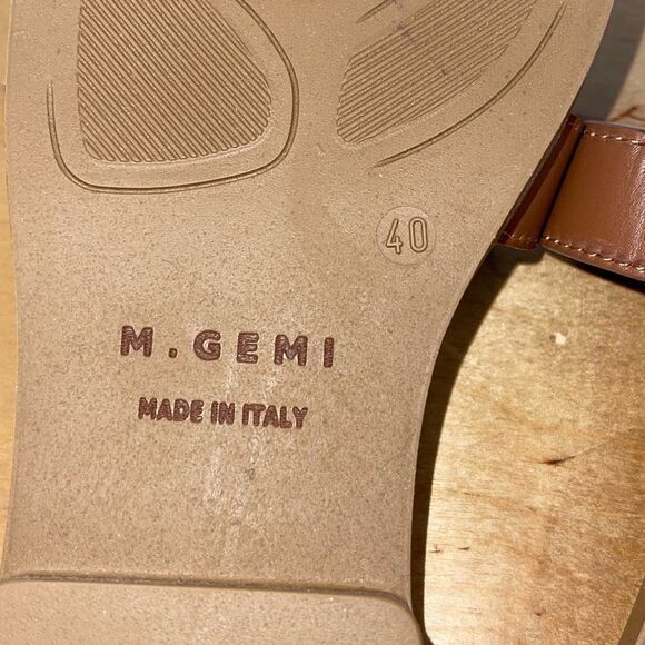 M. GEMI Womens The Melissa Bow Italian Leather Slip On Sandals Brown Size 40 - Picture 6 of 6